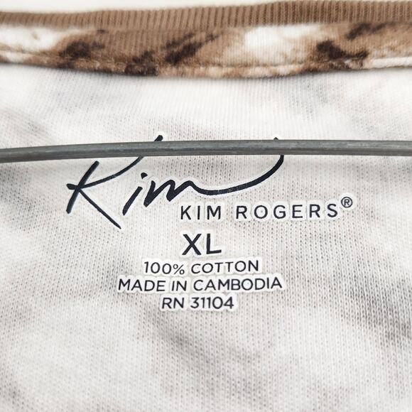 Kim Rogers Brown Cotton Top Womens Size Extra Large XL - Picture 3 of 3